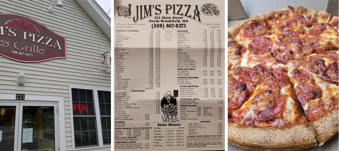 Jim's Pizza Menu